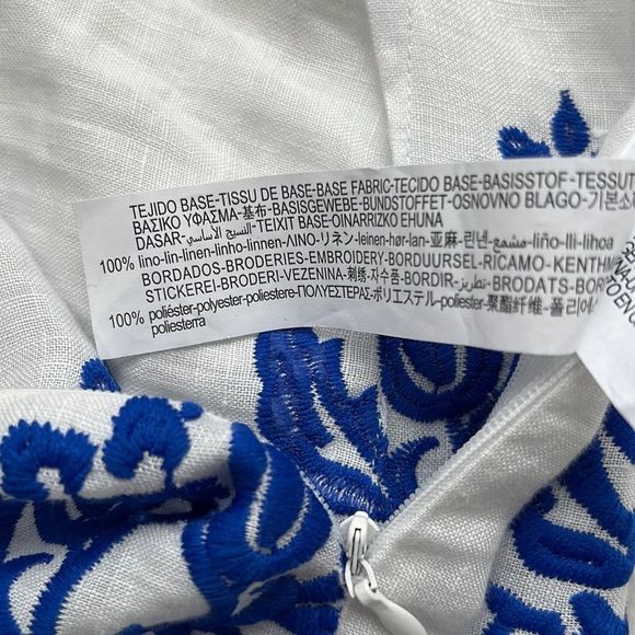 Zara Embroidered Blue and White Midi Skirt - Picture 13 of 16